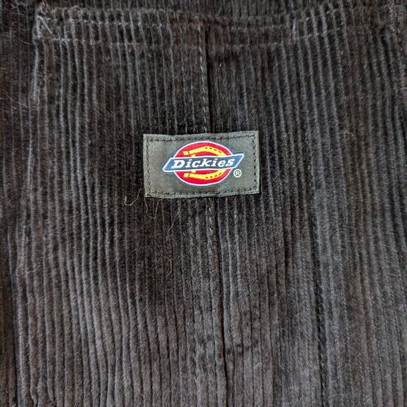Nwt Dickies haleyville black corduroy overalls bibs sz small - Picture 3 of 6